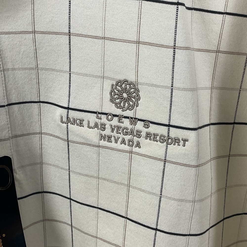 NWT Loews Men’s Cream Supima Cotton Short Sleeve Golf Polo Shirt, Size L - Picture 3 of 10